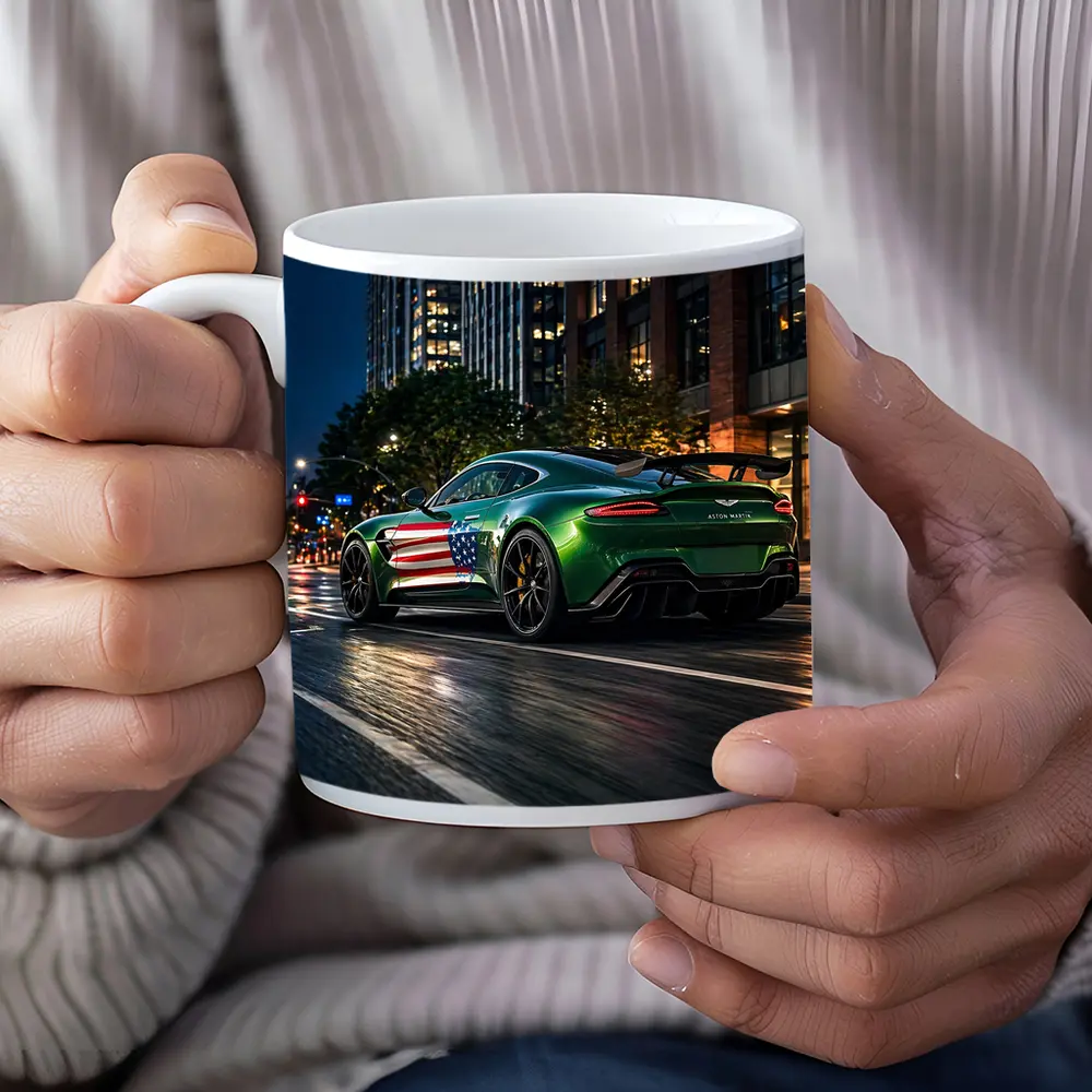 Aston Martin Vantage Green US Flag Night – Mugs