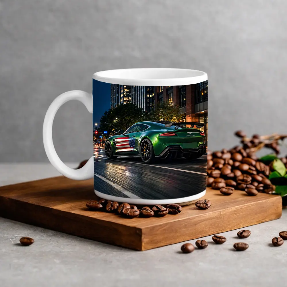 Aston Martin Vantage Green US Flag Night – Mugs