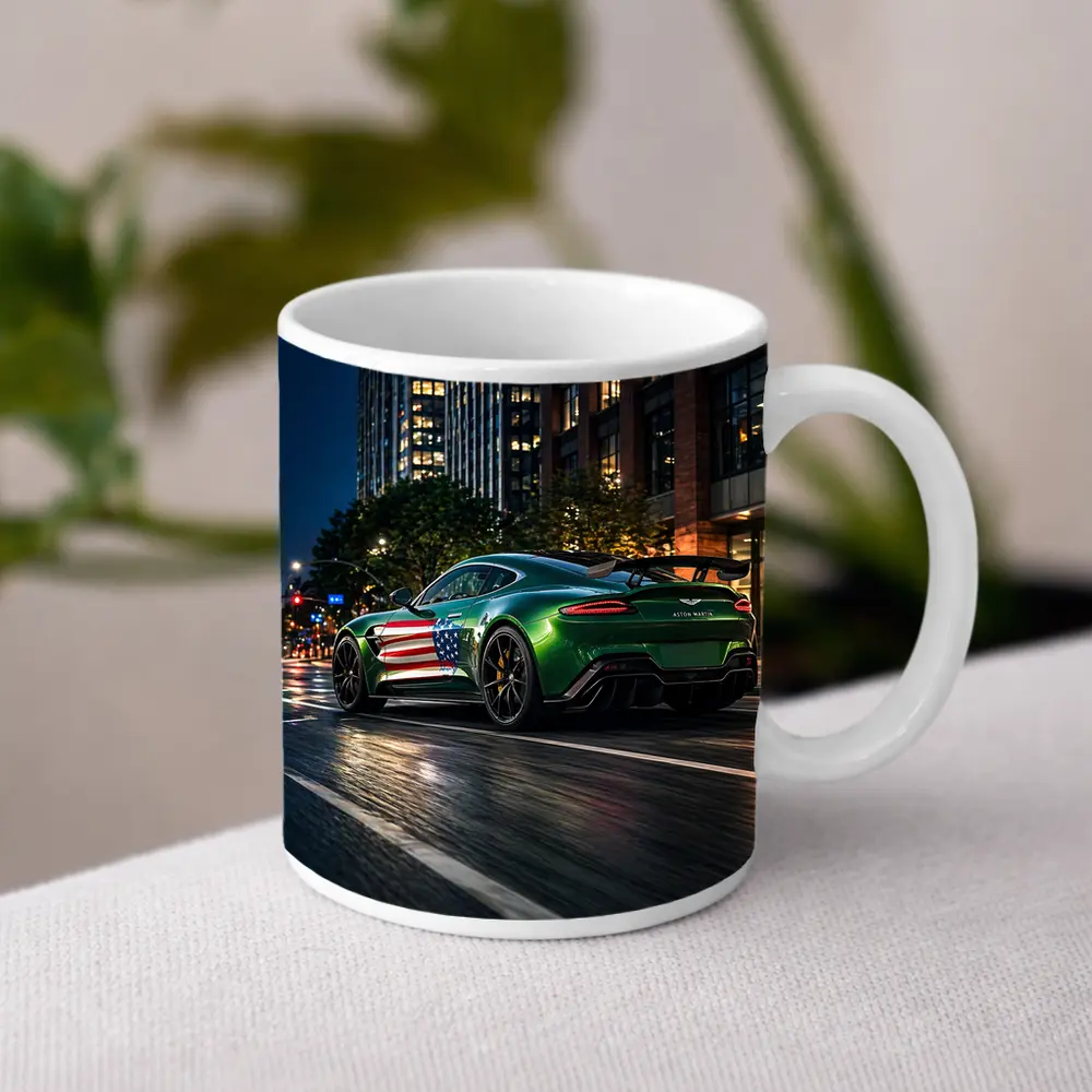 Aston Martin Vantage Green US Flag Night – Mugs