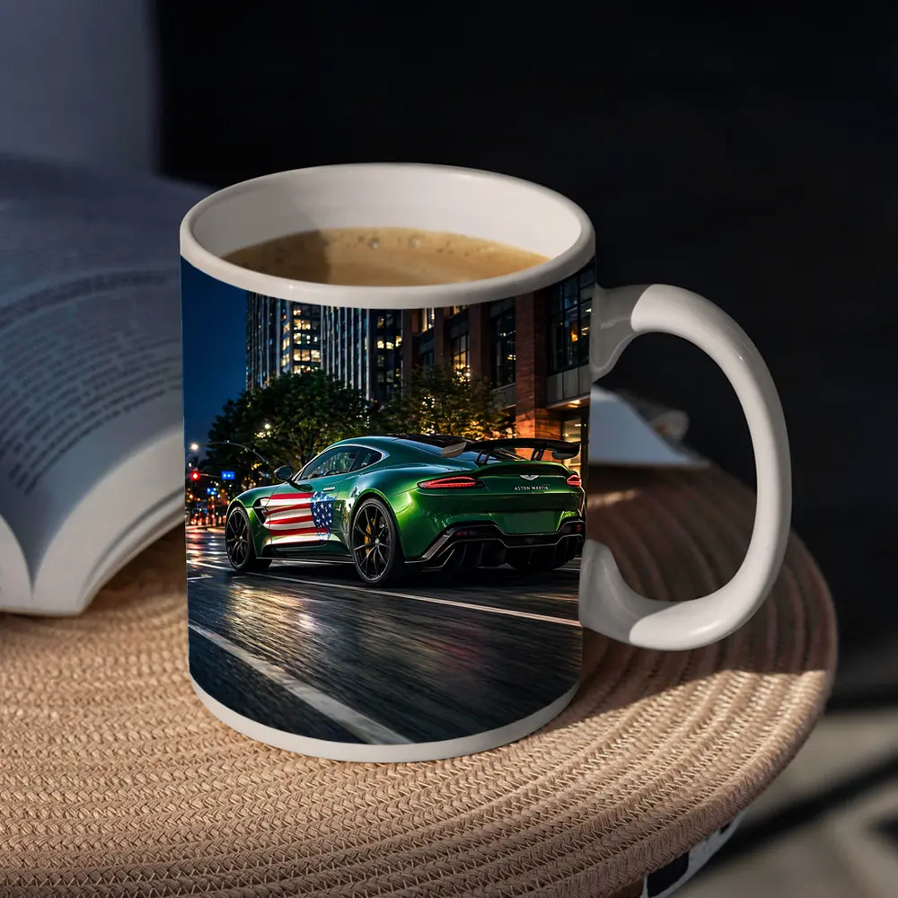 Aston Martin Vantage Green US Flag Night – Mugs