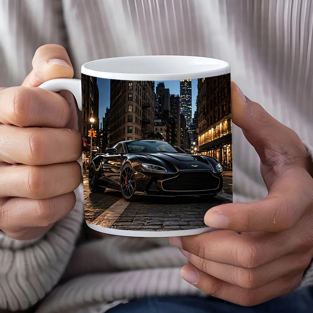 Aston Martin Vantage Black New York City Night – Mugs