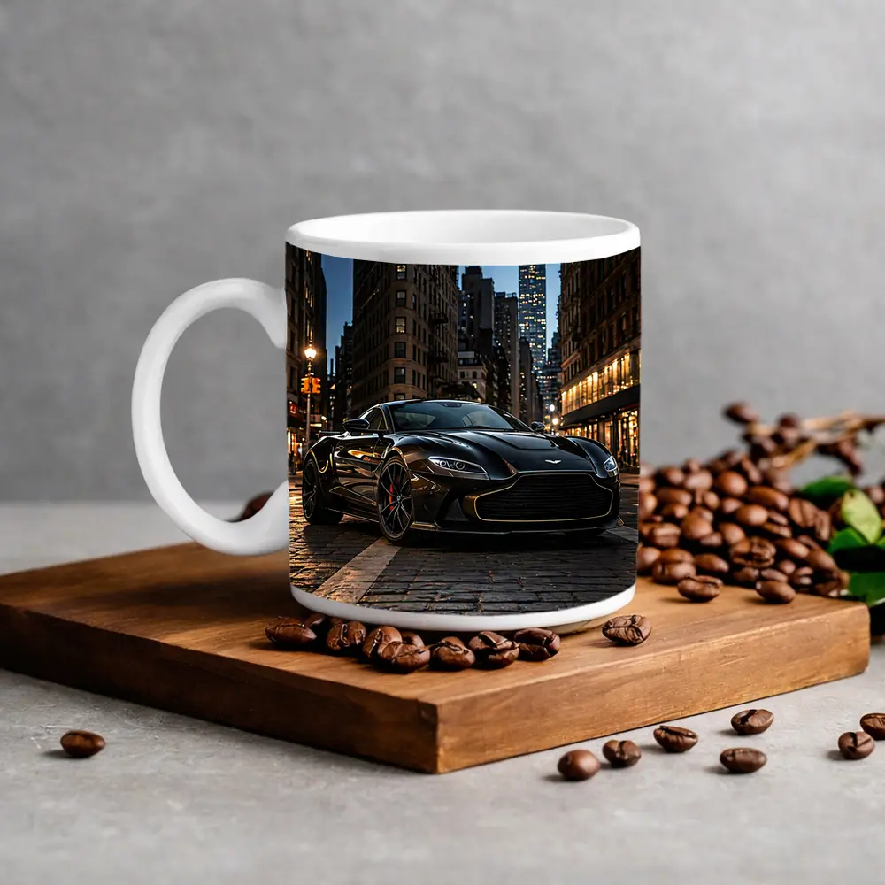 Aston Martin Vantage Black New York City Night – Mugs