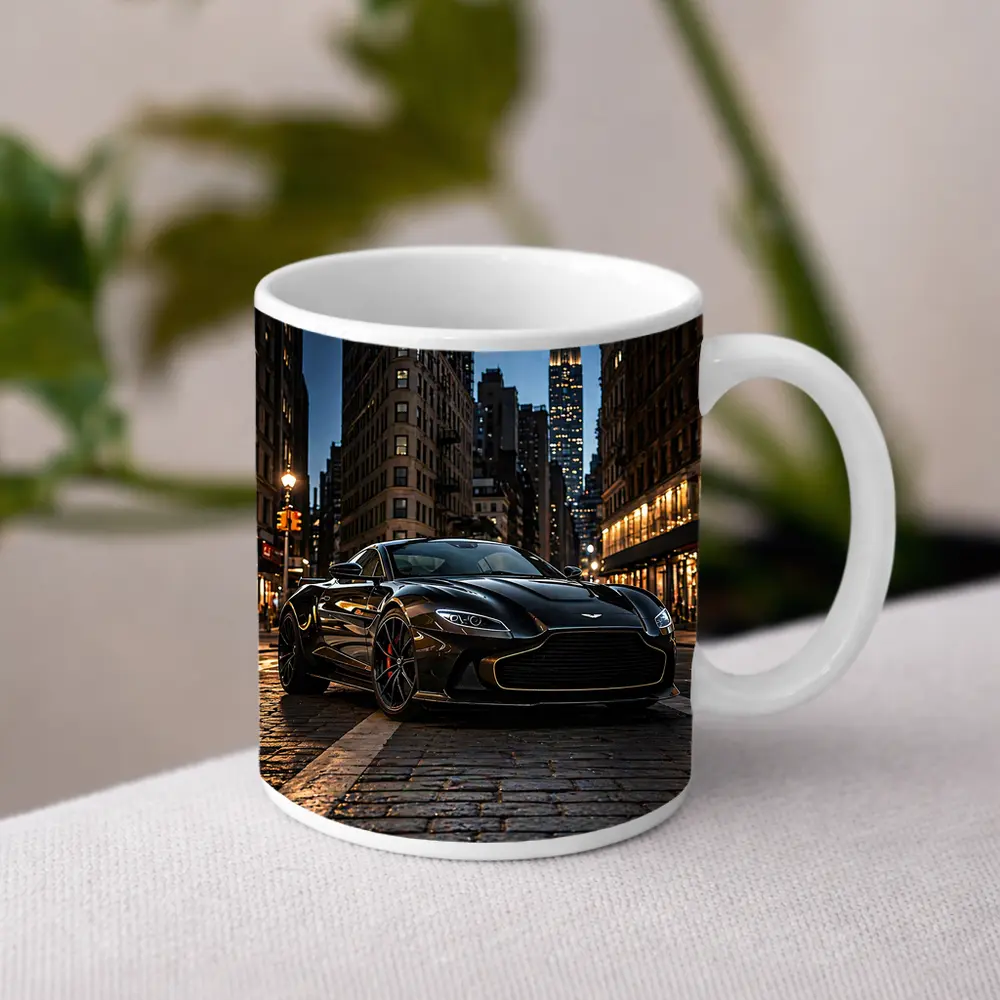 Aston Martin Vantage Black New York City Night – Mugs