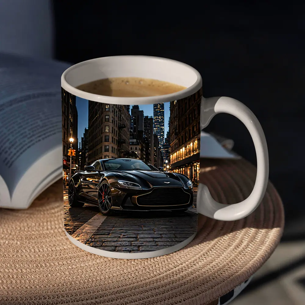 Aston Martin Vantage Black New York City Night – Mugs