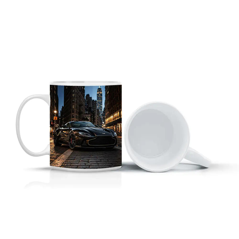 Aston Martin Vantage Black New York City Night – Mugs