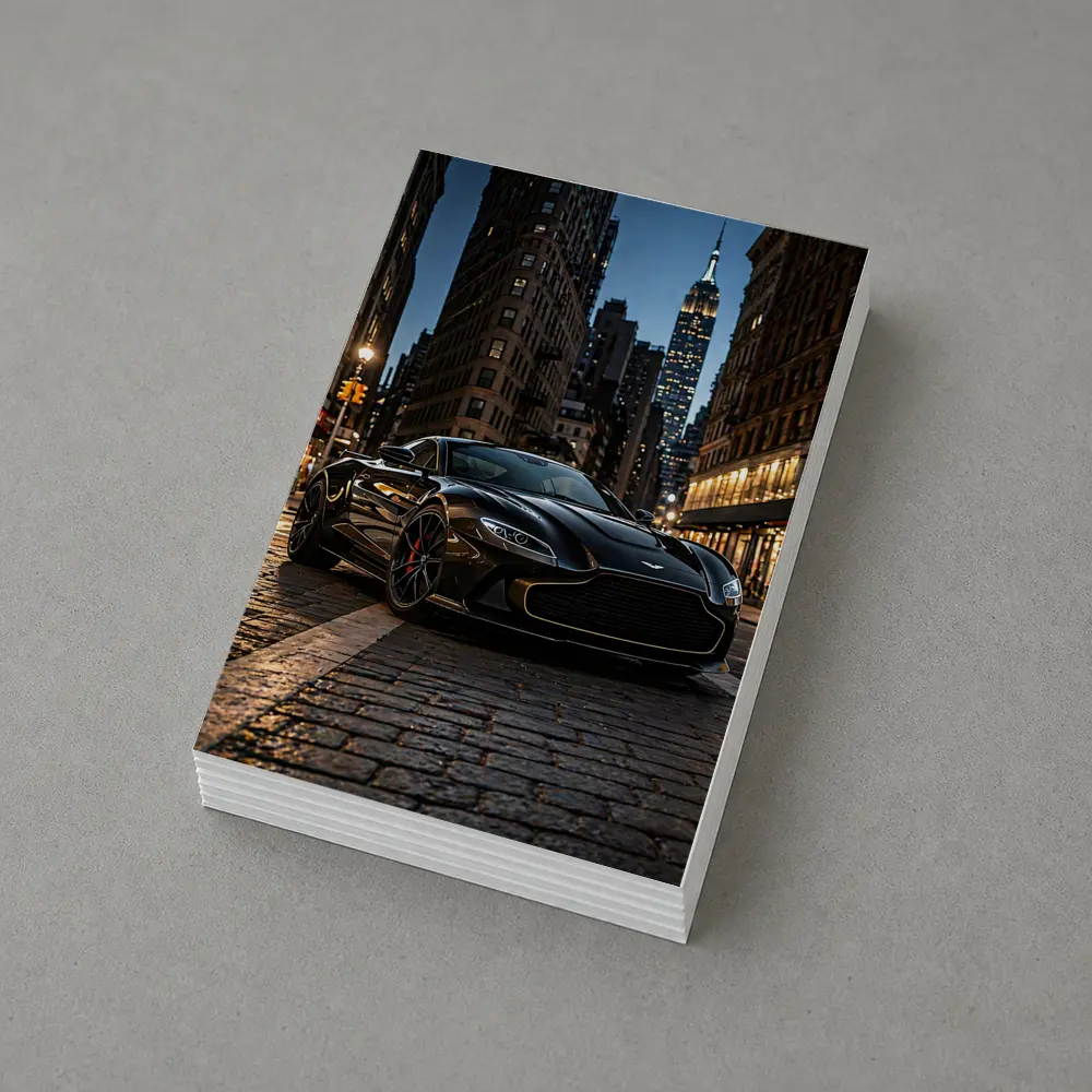 Aston Martin Vantage Black New York City Night – Postcards