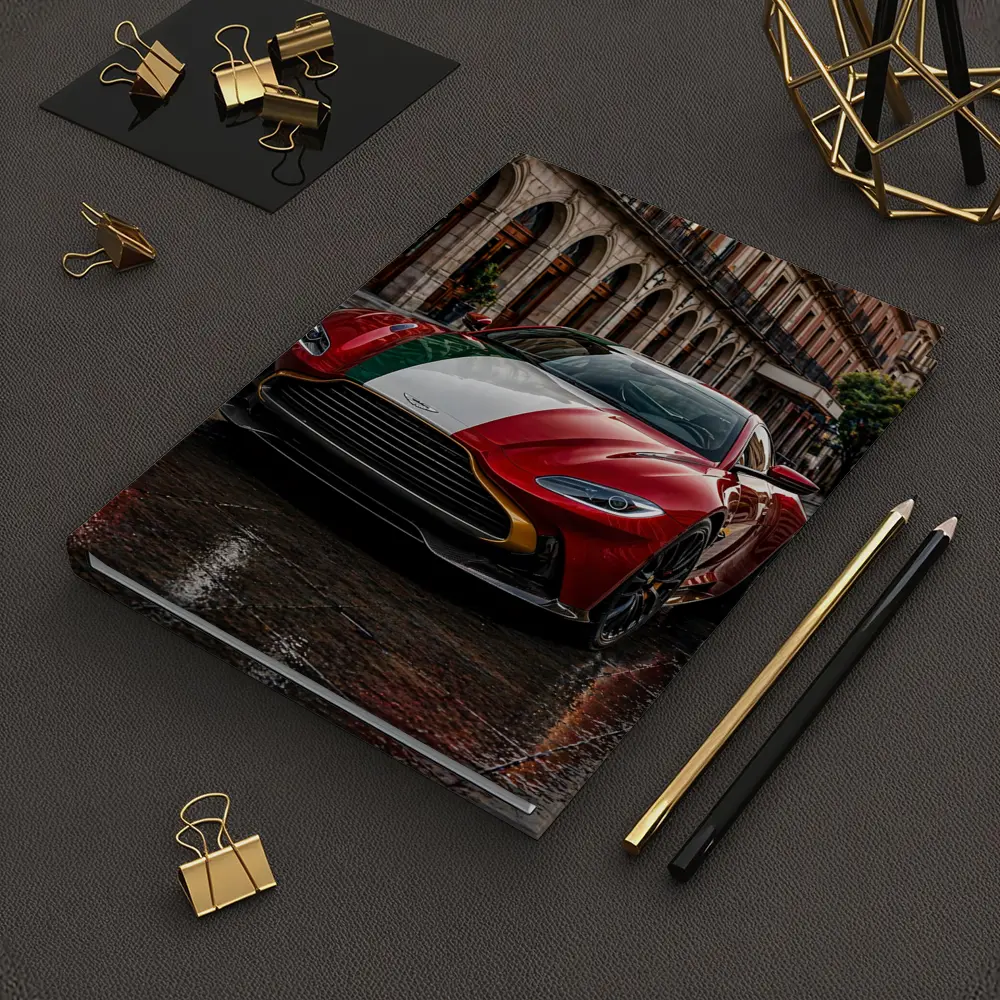 Aston Martin Vantage Red Italian Flag City Street – Notebooks