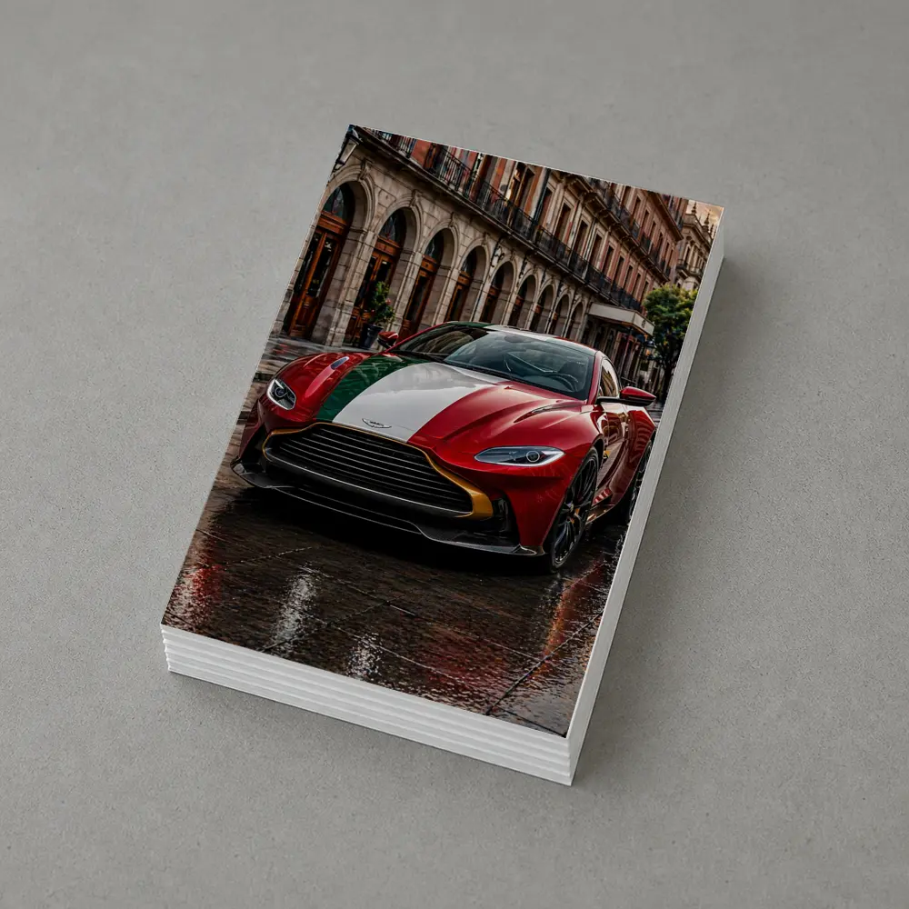 Aston Martin Vantage Red Italian Flag City Street – Postcards