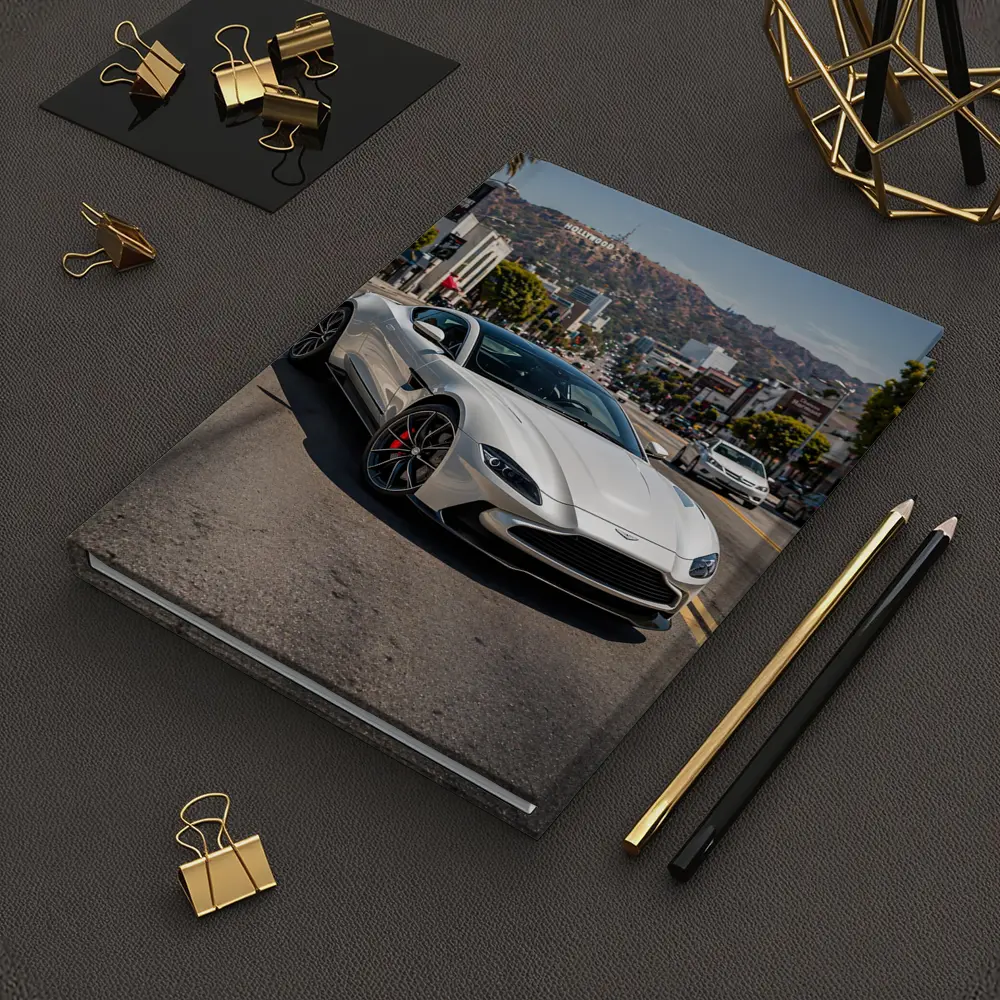 Aston Martin Vantage Silver Hollywood Street Scene – Notebooks
