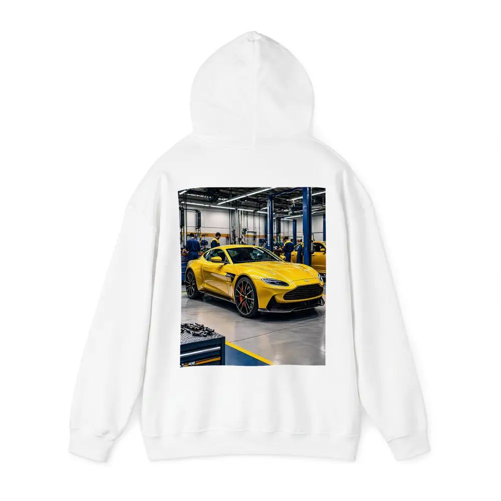 Aston Martin Vantage Yellow Car Service Garage – Hoodies