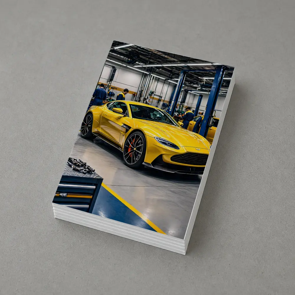 Aston Martin Vantage Yellow Car Service Garage – Postcards