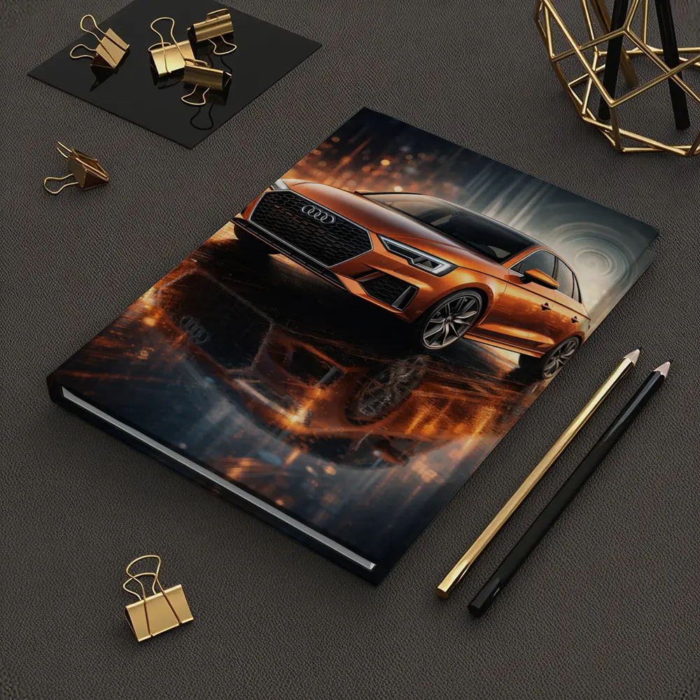 Audi A3 Orange Sedan Neon City Night – Notebooks
