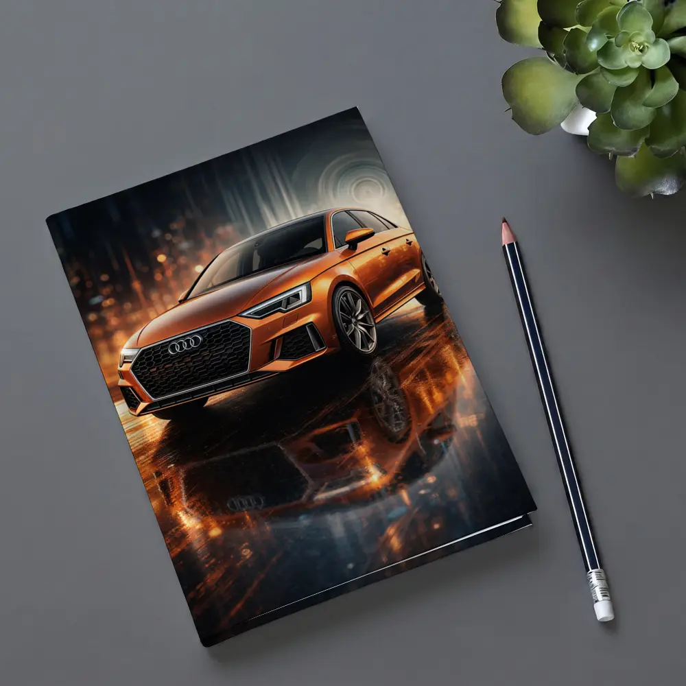 Audi A3 Orange Sedan Neon City Night – Notebooks