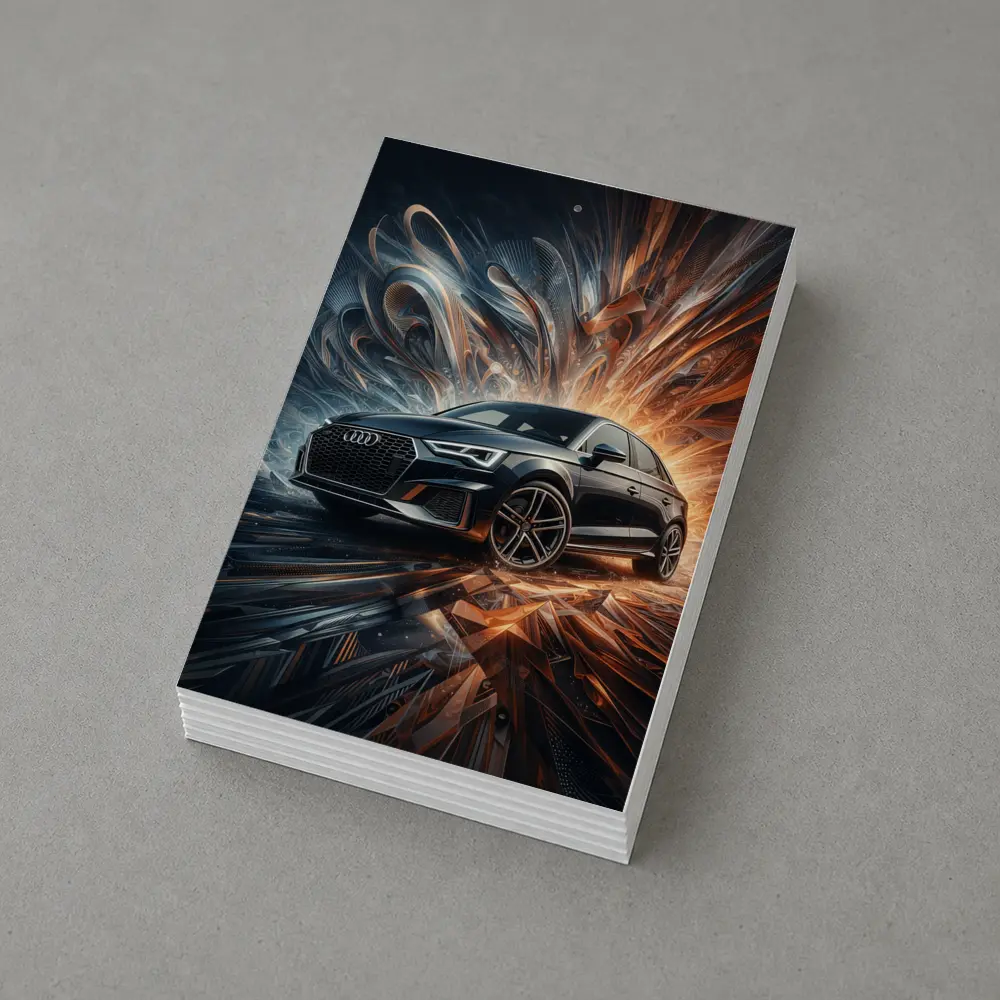 Audi A3 Black Abstract Dynamic Art Background – Postcards