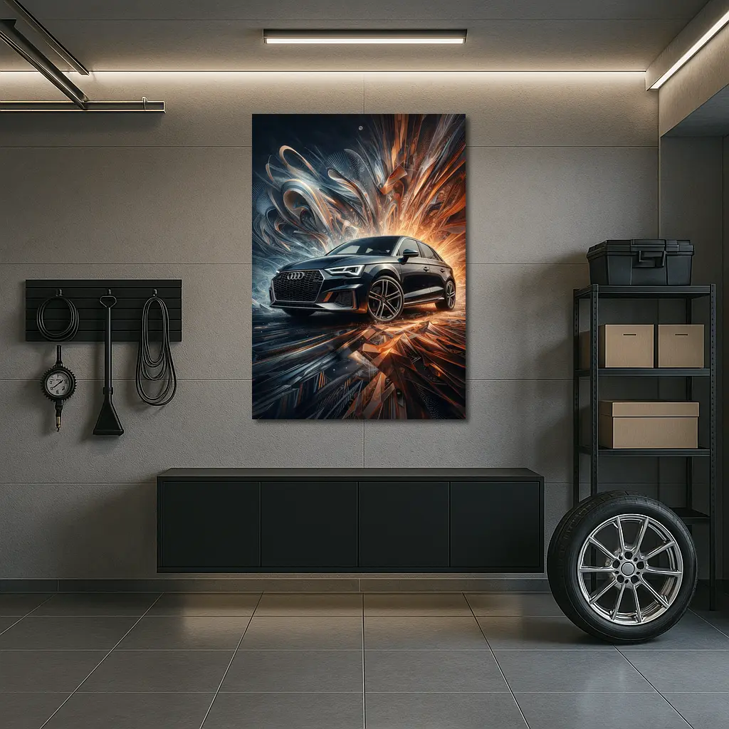 Audi A3 Black Abstract Dynamic Art Background – Wall Art