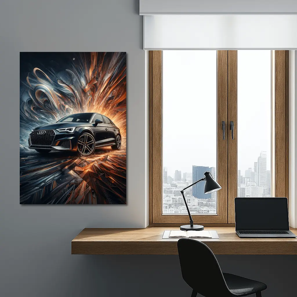 Audi A3 Black Abstract Dynamic Art Background – Wall Art