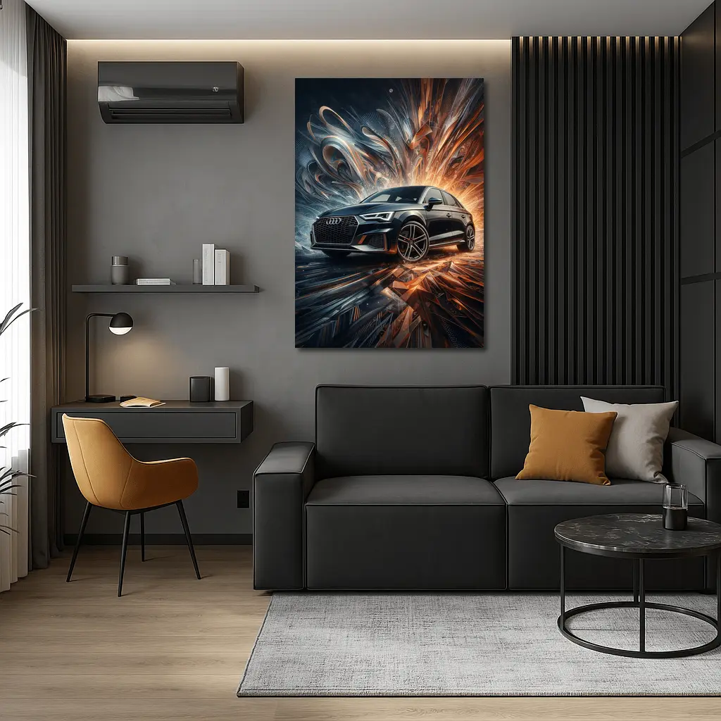Audi A3 Black Abstract Dynamic Art Background – Wall Art