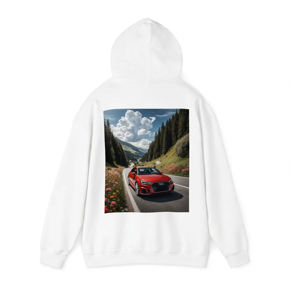 Red Audi A3 Mountain Road Alpine Drive – Hoodies