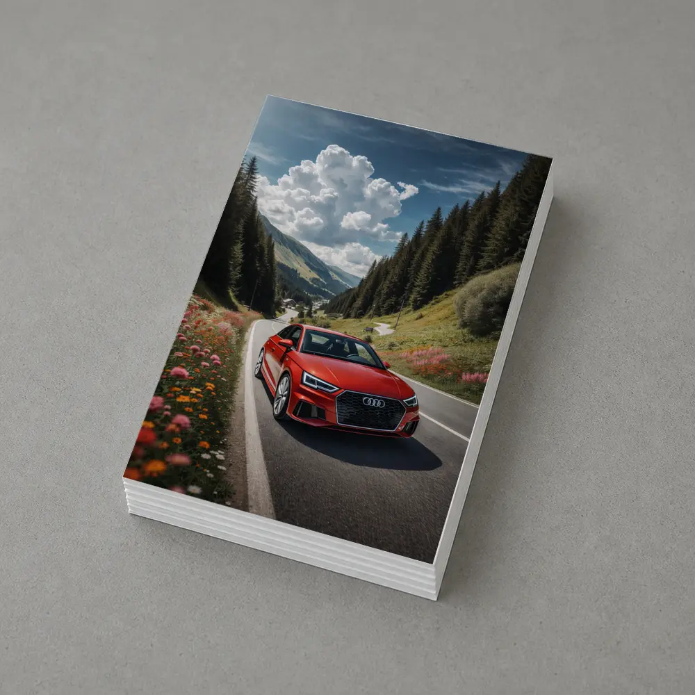 Red Audi A3 Mountain Road Alpine Drive – Postcards