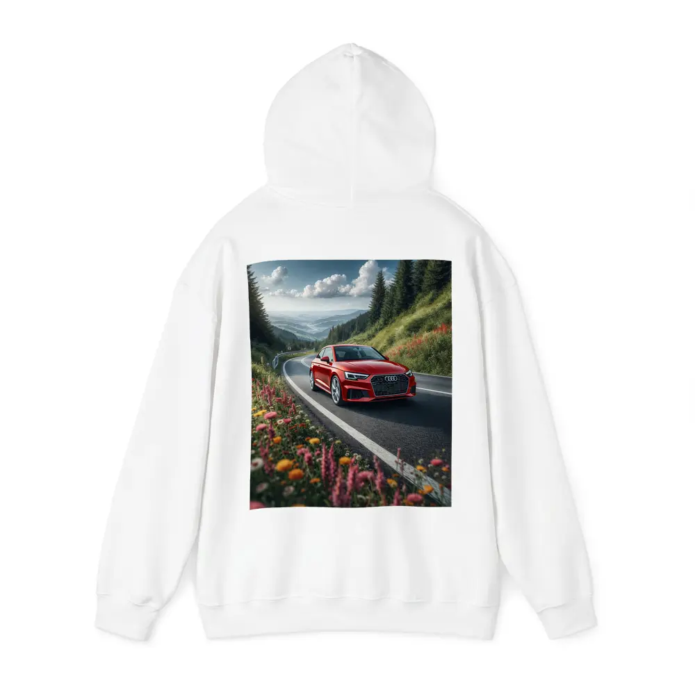 Red Audi RS5 on Scenic Mountain Road – Hoodies