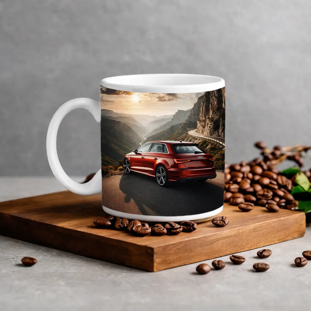 Audi A3 Red Mountain Road Sunset Drive – Mugs