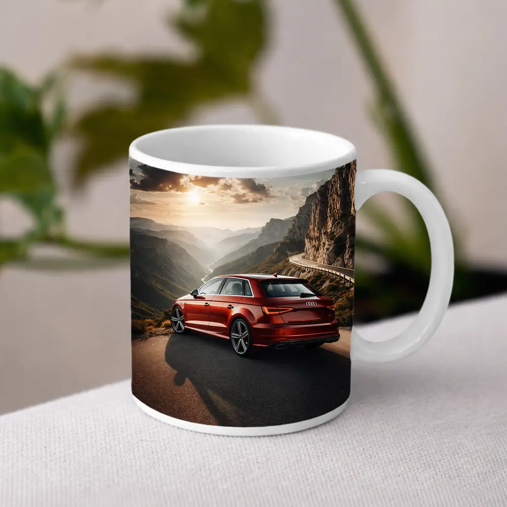Audi A3 Red Mountain Road Sunset Drive – Mugs