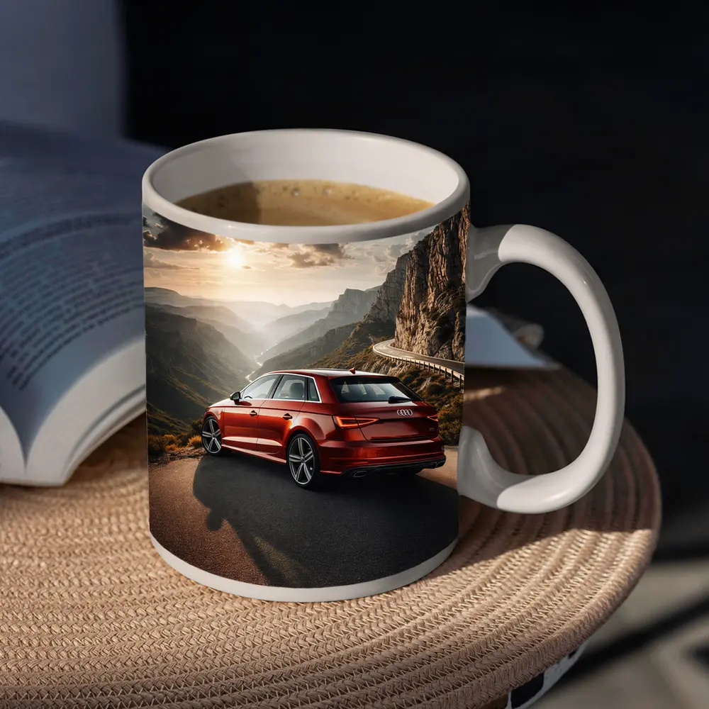 Audi A3 Red Mountain Road Sunset Drive – Mugs