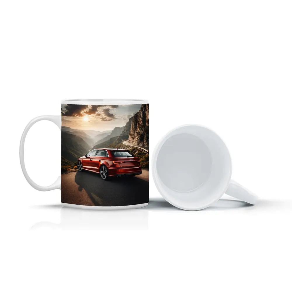 Audi A3 Red Mountain Road Sunset Drive – Mugs