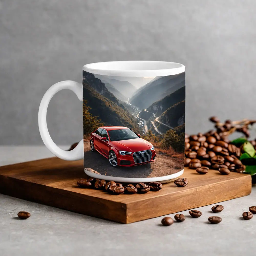 Red Audi A3 Mountain Valley Road – Mugs