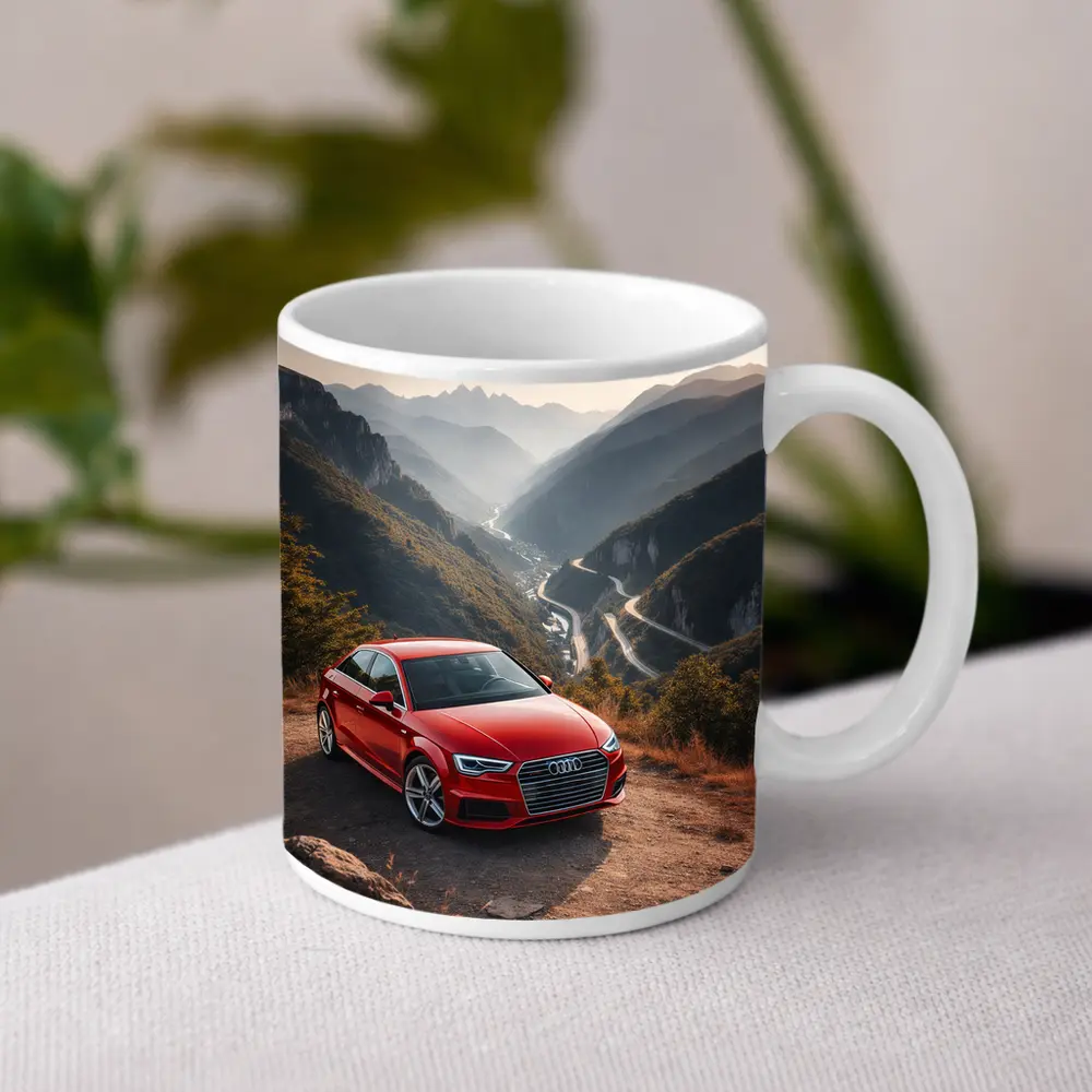Red Audi A3 Mountain Valley Road – Mugs