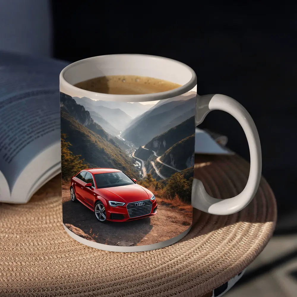 Red Audi A3 Mountain Valley Road – Mugs