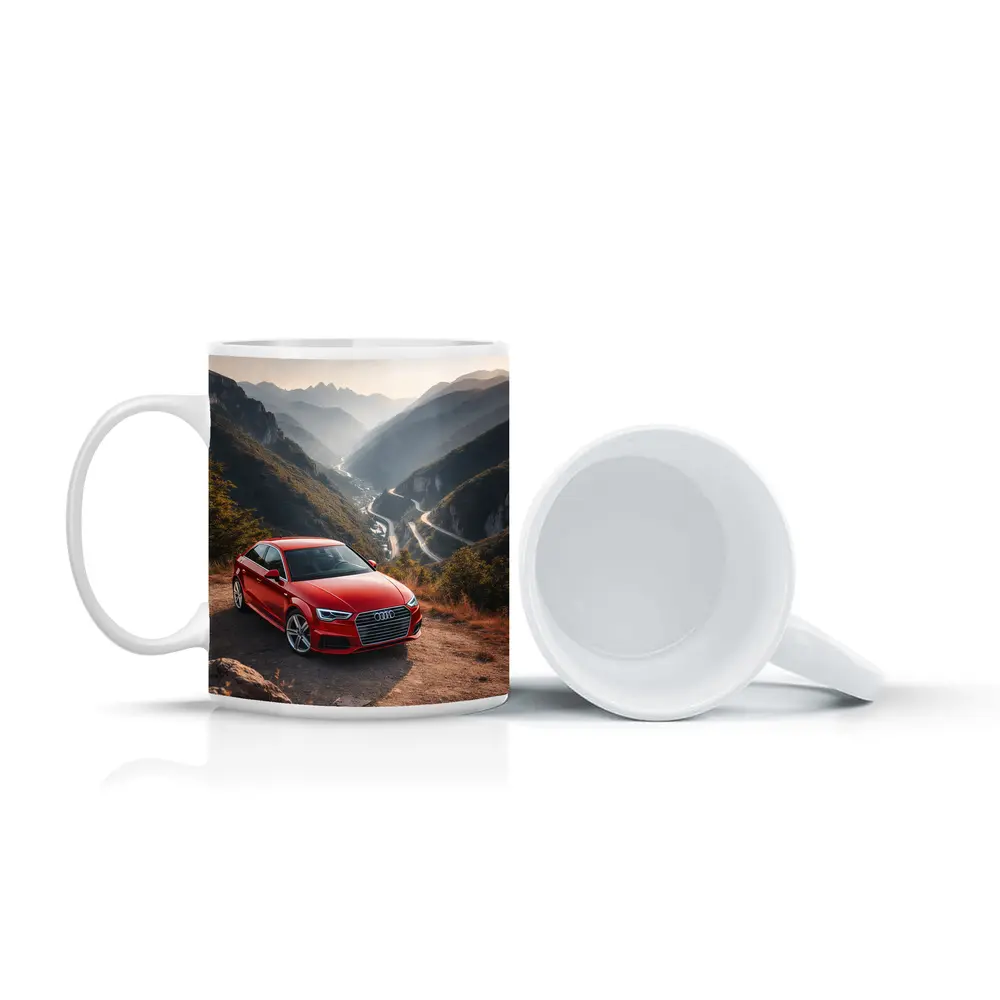 Red Audi A3 Mountain Valley Road – Mugs