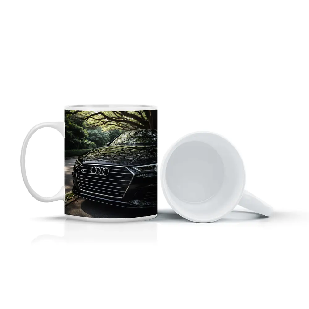 Audi A3 Black Grille Under Forest Trees – Mugs