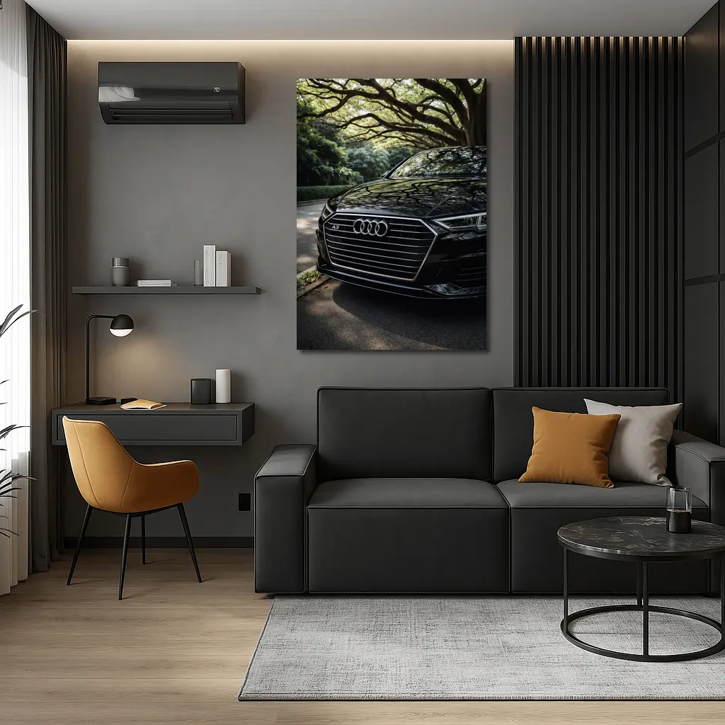 Audi A3 Black Grille Under Forest Trees – Wall Art