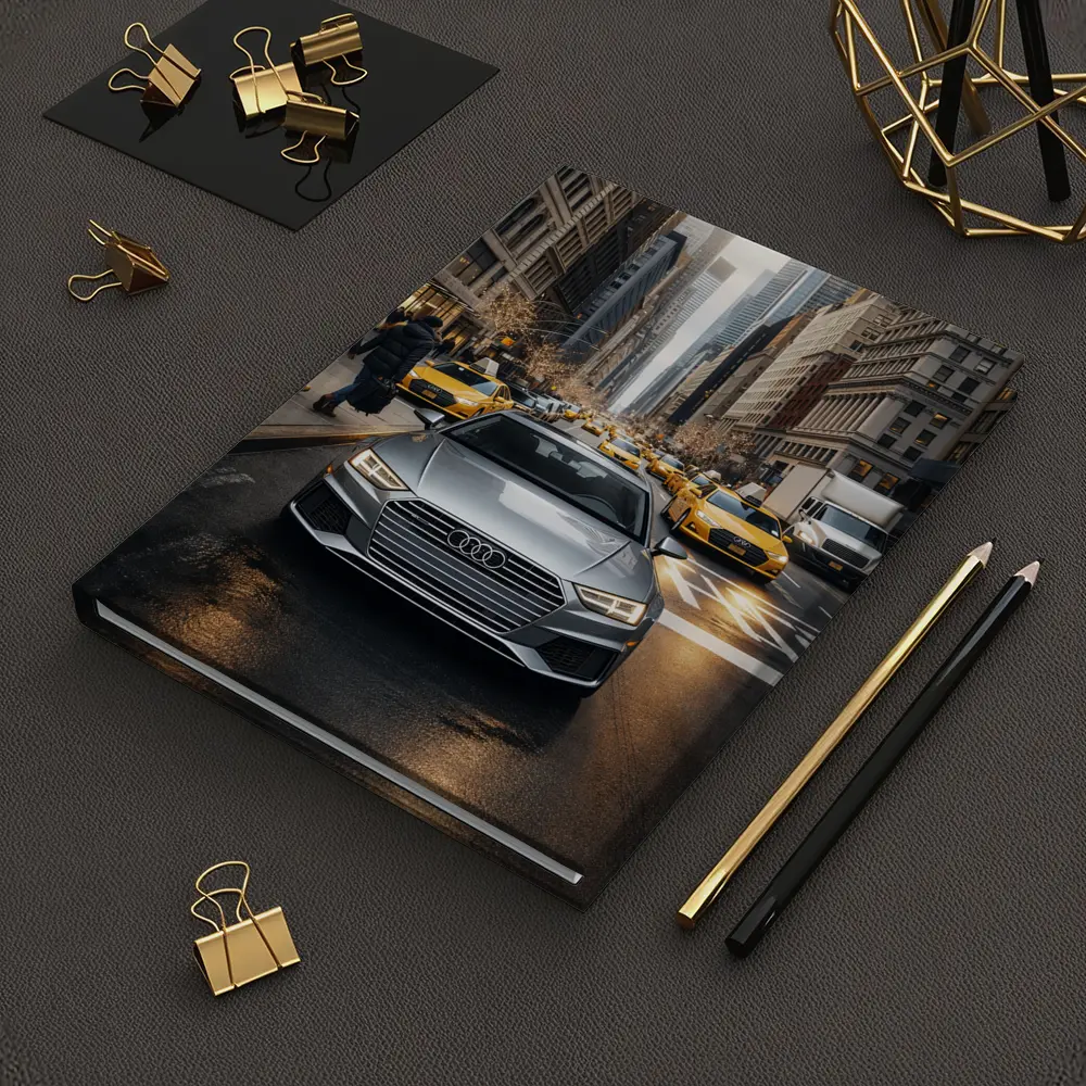 Audi A4 Silver Sedan New York City Street – Notebooks
