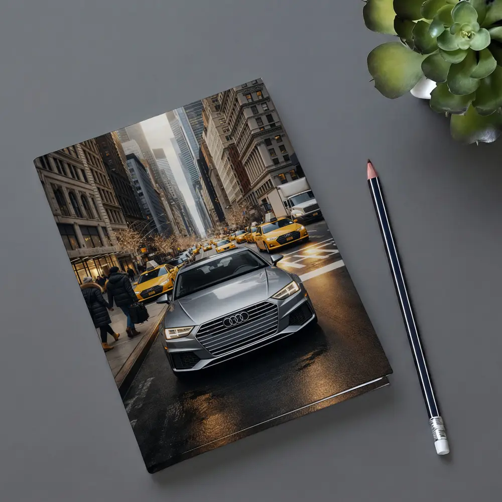 Audi A4 Silver Sedan New York City Street – Notebooks