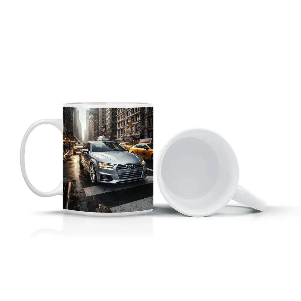 Audi A4 Silver Sedan New York City Street – Mugs