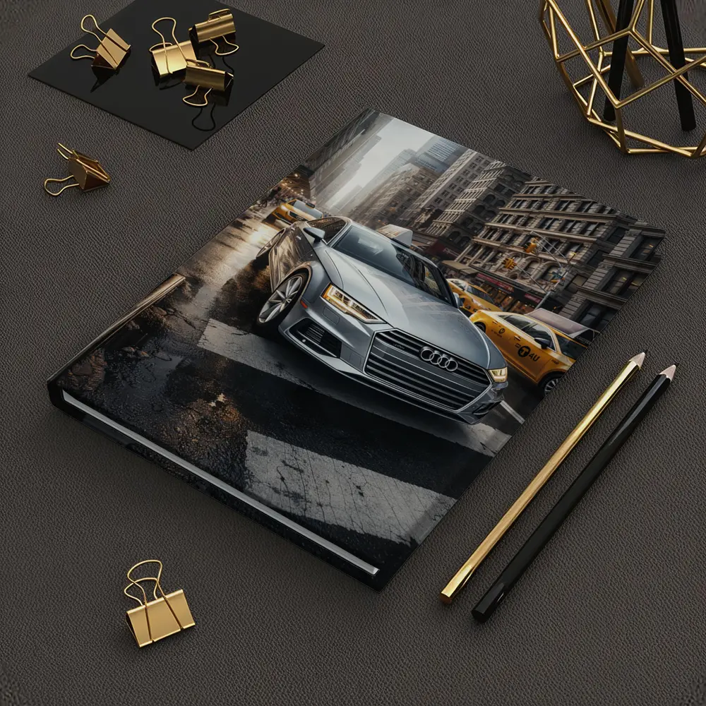 Audi A4 Silver Sedan New York City Street – Notebooks