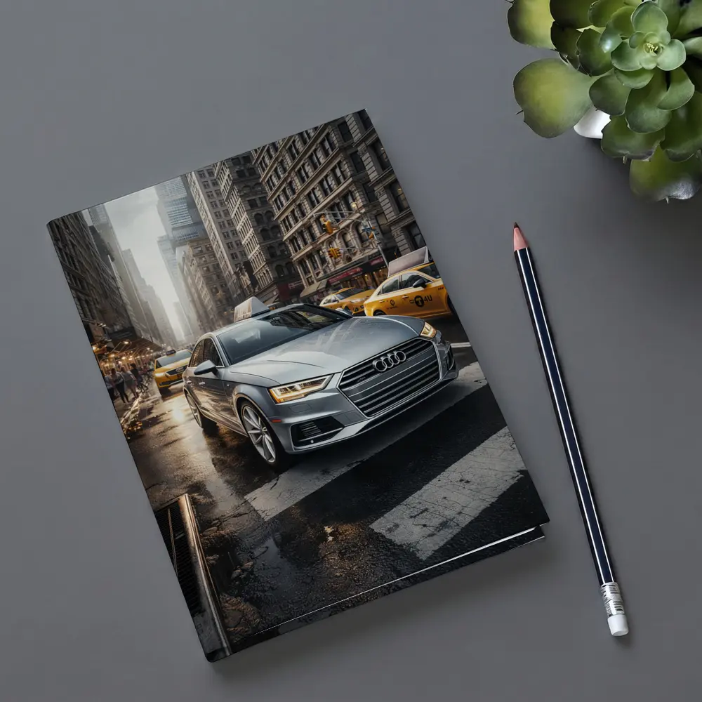 Audi A4 Silver Sedan New York City Street – Notebooks