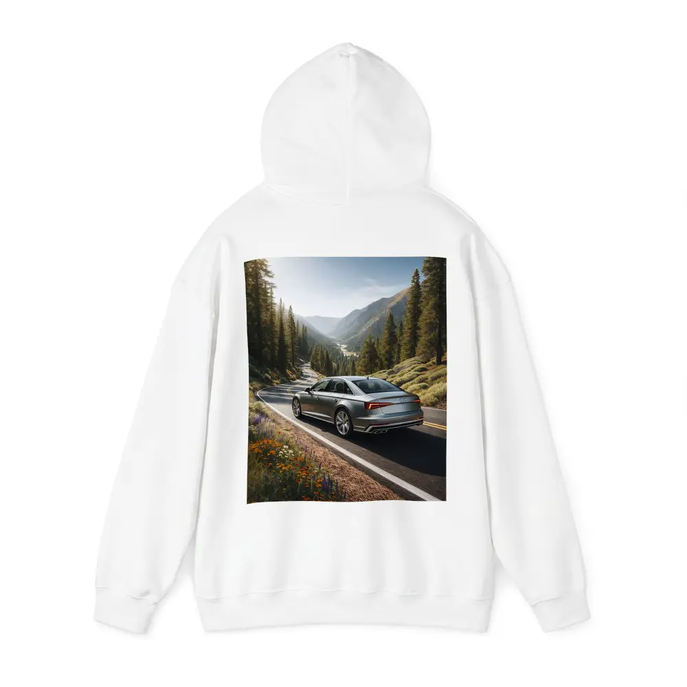 Audi A6 Silver Sedan Mountain Road Drive – Hoodies