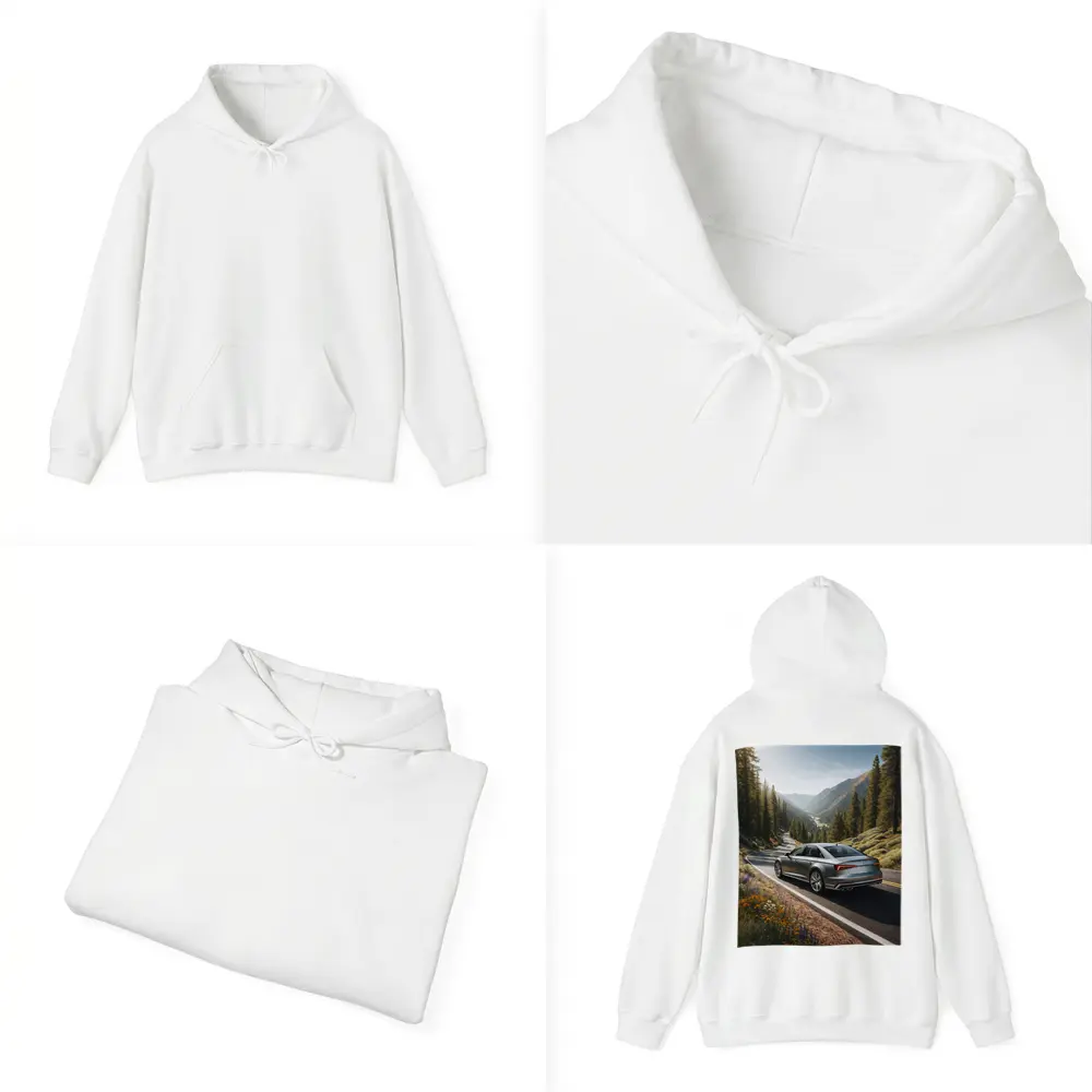 Audi A6 Silver Sedan Mountain Road Drive – Hoodies