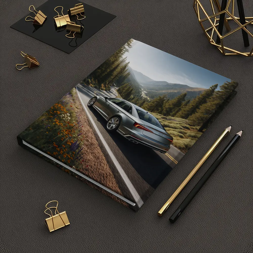 Audi A6 Silver Sedan Mountain Road Drive – Notebooks