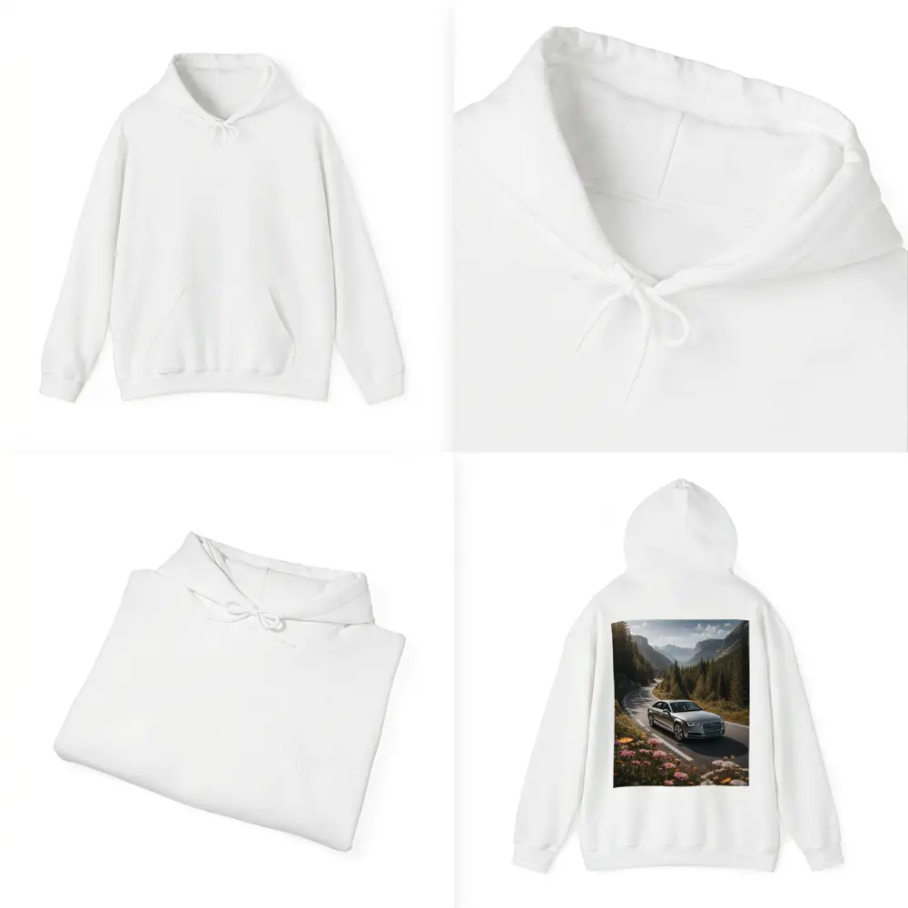 Audi A4 Sedan on Mountain Forest Road – Hoodies
