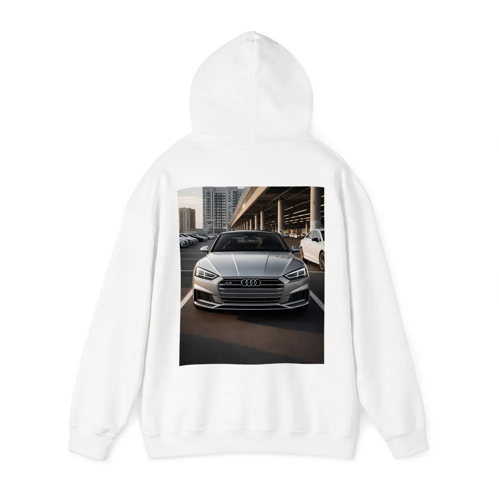 Audi A5 Silver Front View Parking Lot – Hoodies
