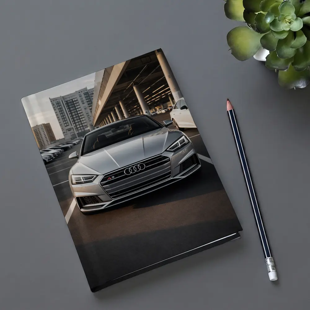 Audi A5 Silver Front View Parking Lot – Notebooks
