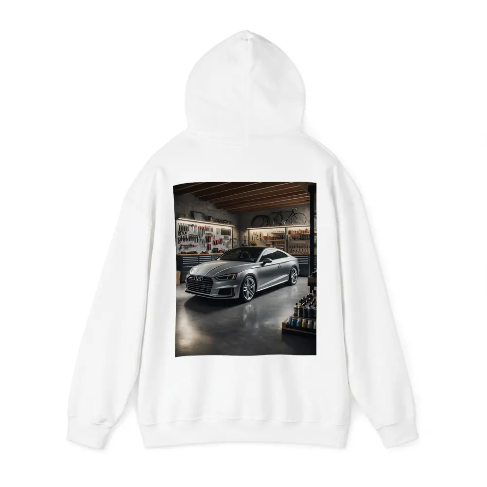 Audi A5 Silver Coupe Parked In Garage – Hoodies