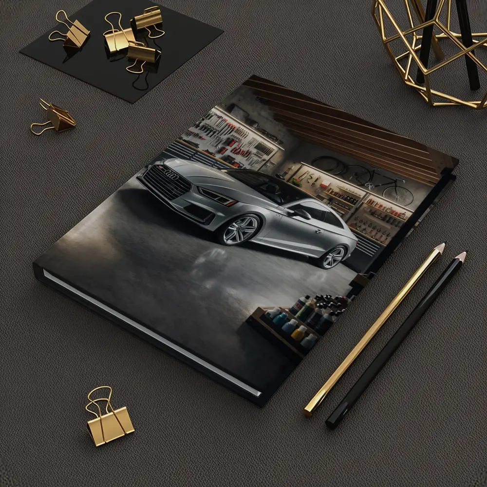 Audi A5 Silver Coupe Parked In Garage – Notebooks