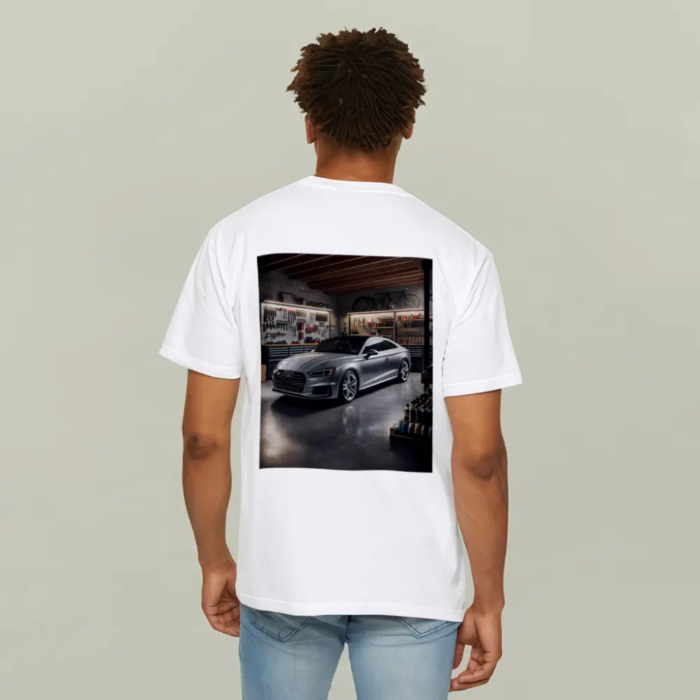 Audi A5 Silver Coupe Parked In Garage – T-Shirts