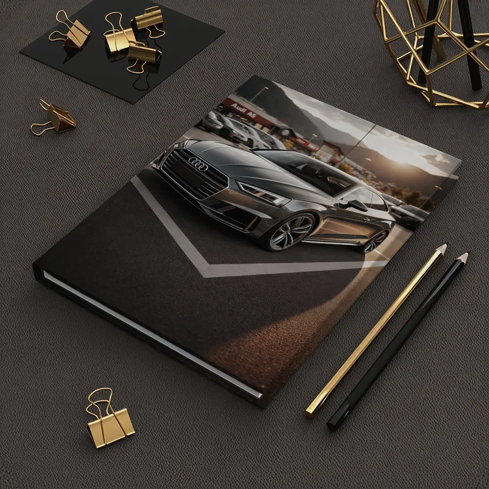 Audi A5 Parked at Sunset Mountains – Notebooks