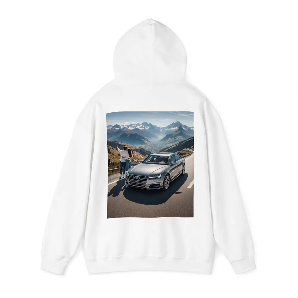 Audi A6 Silver Sedan Mountain Road – Hoodies